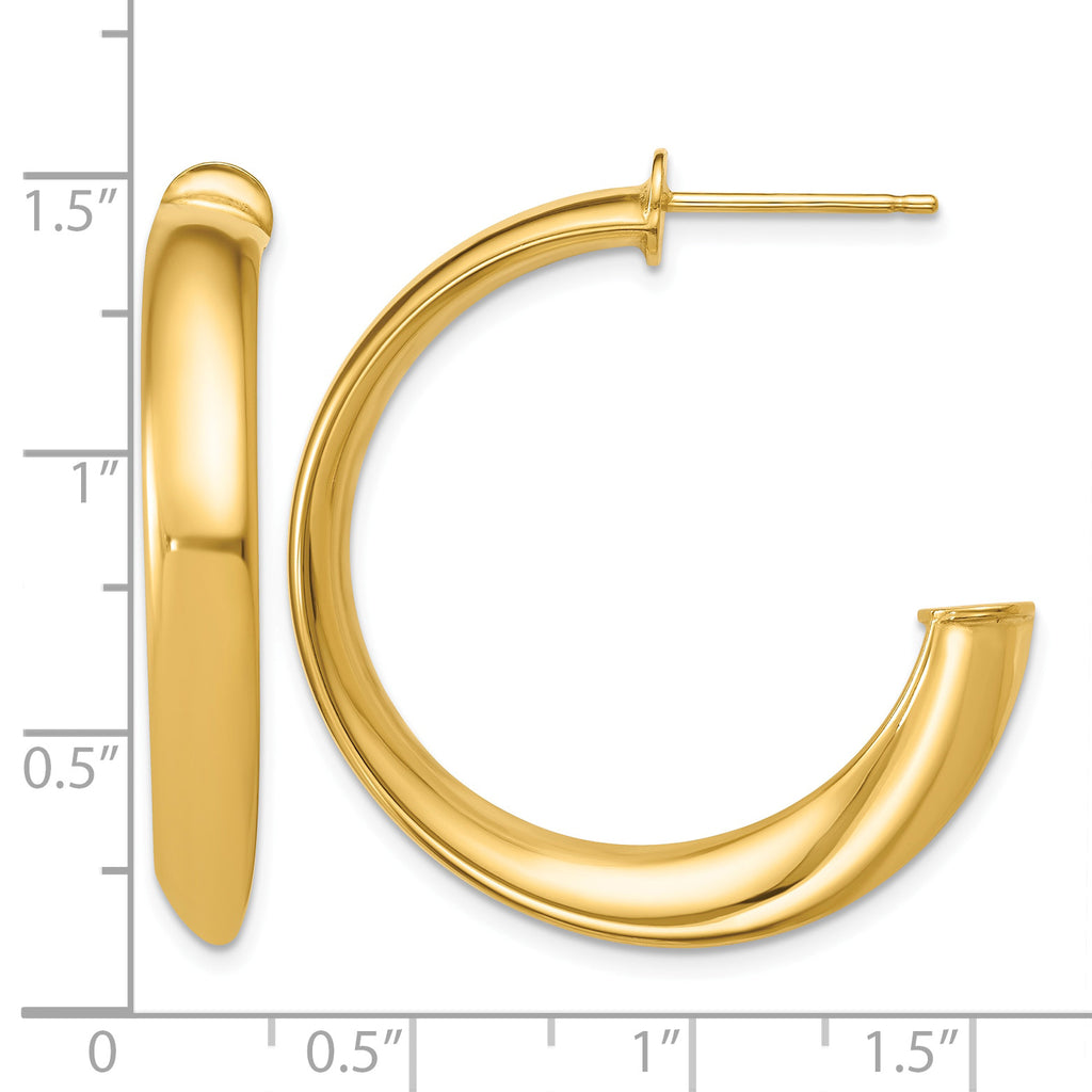 Gold-Plated Sterling Silver J-Hoop Earrings