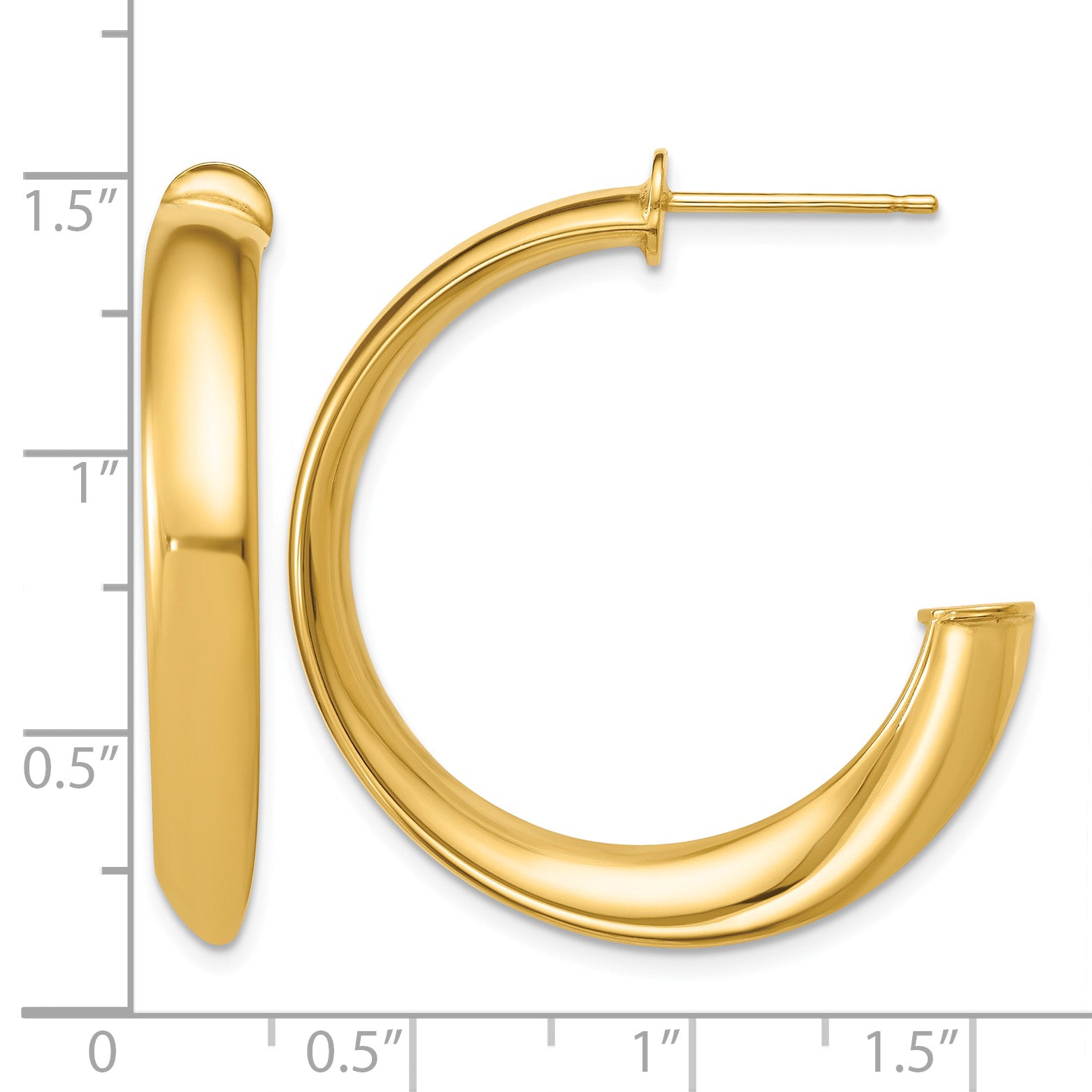 Gold-Plated Sterling Silver J-Hoop Earrings
