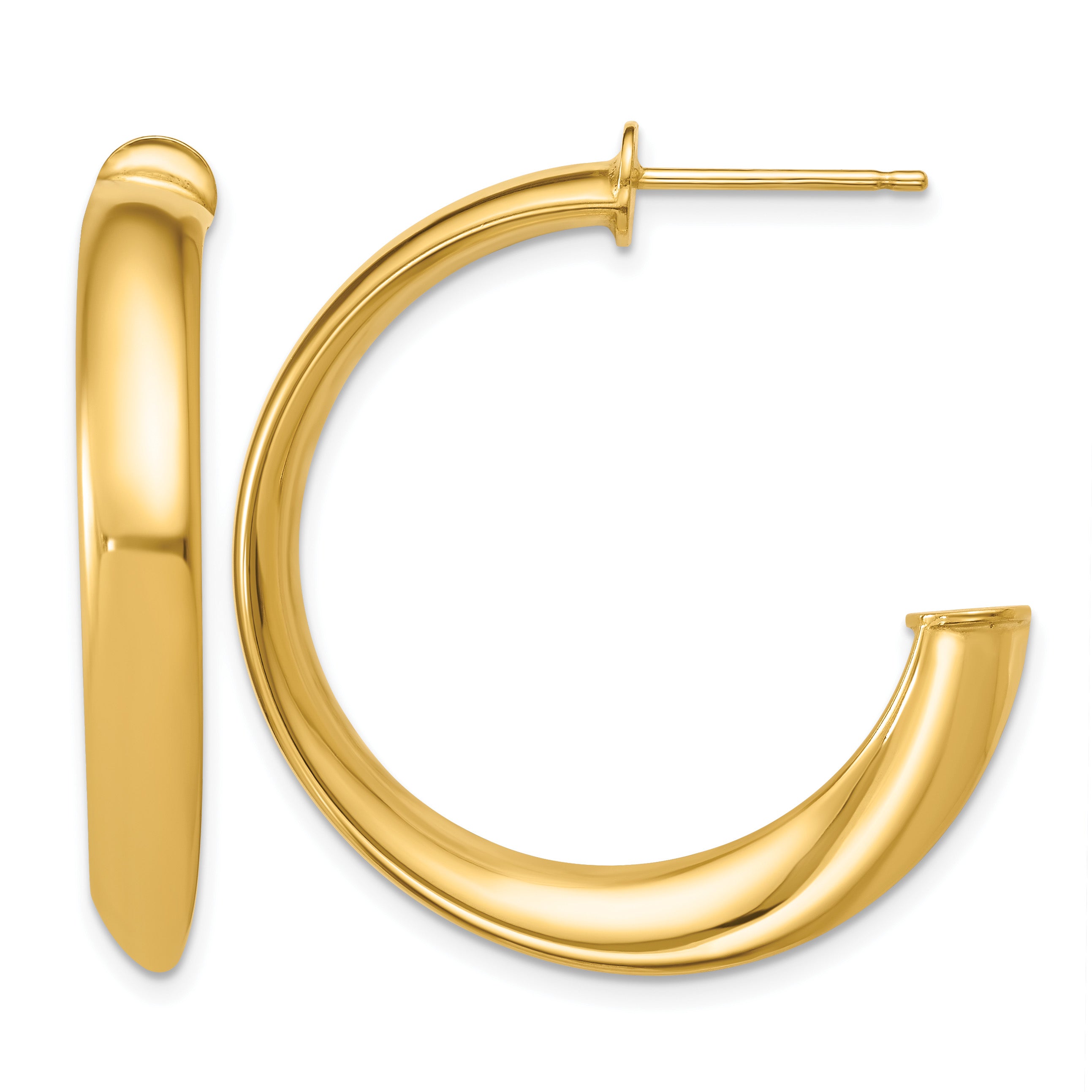 Gold-Plated Sterling Silver J-Hoop Earrings Main image