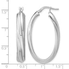 Sterling Silver Grooved Hoop Earrings, 5.5mm