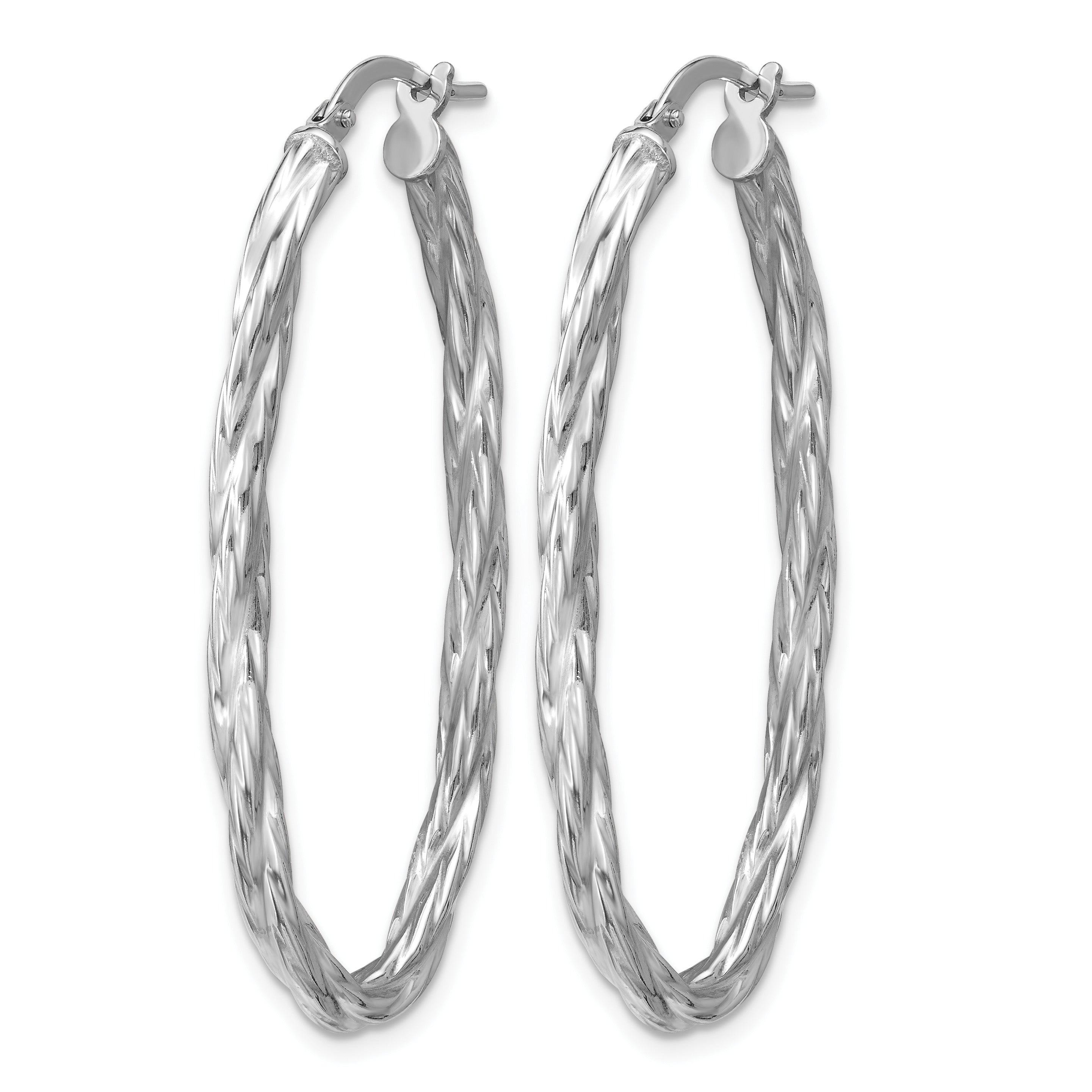 Sterling Silver Twisted Hoop Earrings, 3mm Secondary image