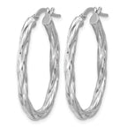 Sterling Silver Twisted Hoop Earrings, 3mm