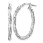 Sterling Silver Twisted Hoop Earrings, 3mm