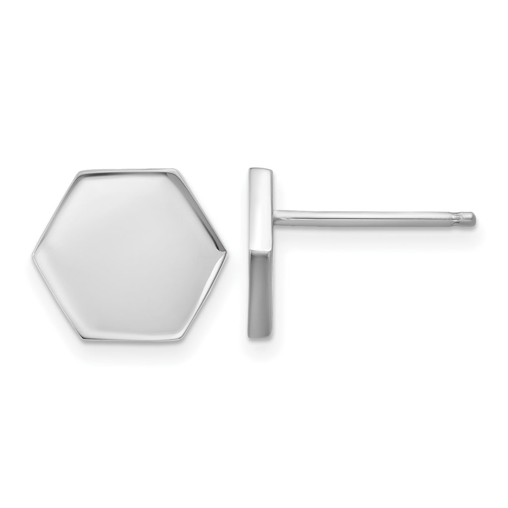 Sterling Silver Polished Button Earrings