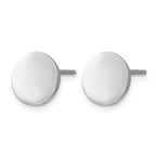 Sterling Silver Polished Button Earrings, 10.3mm