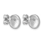 Sterling Silver Polished Button Earrings, 10.3mm