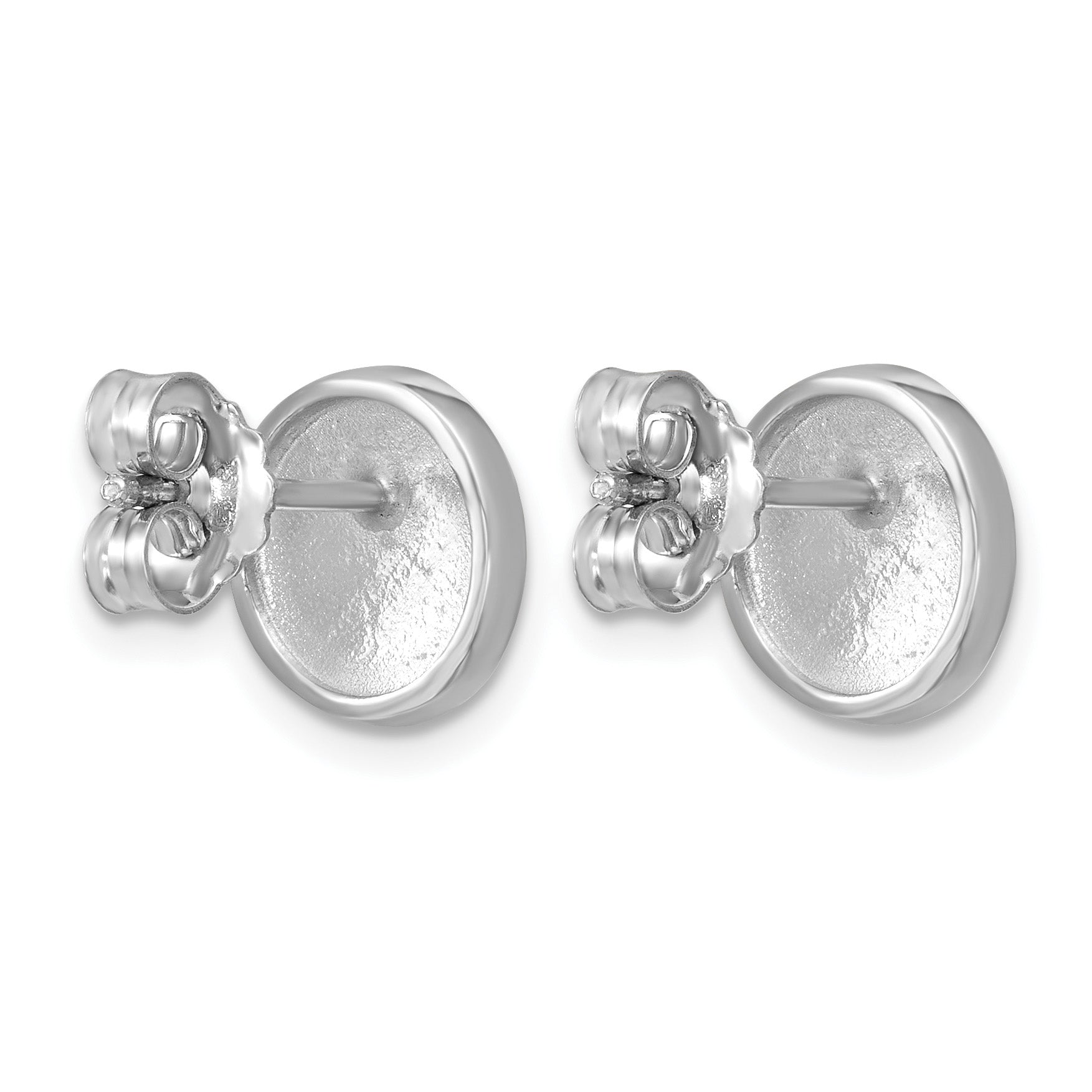 Sterling Silver Polished Button Earrings, 10.3mm