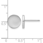 Sterling Silver Polished Button Earrings, 10.3mm