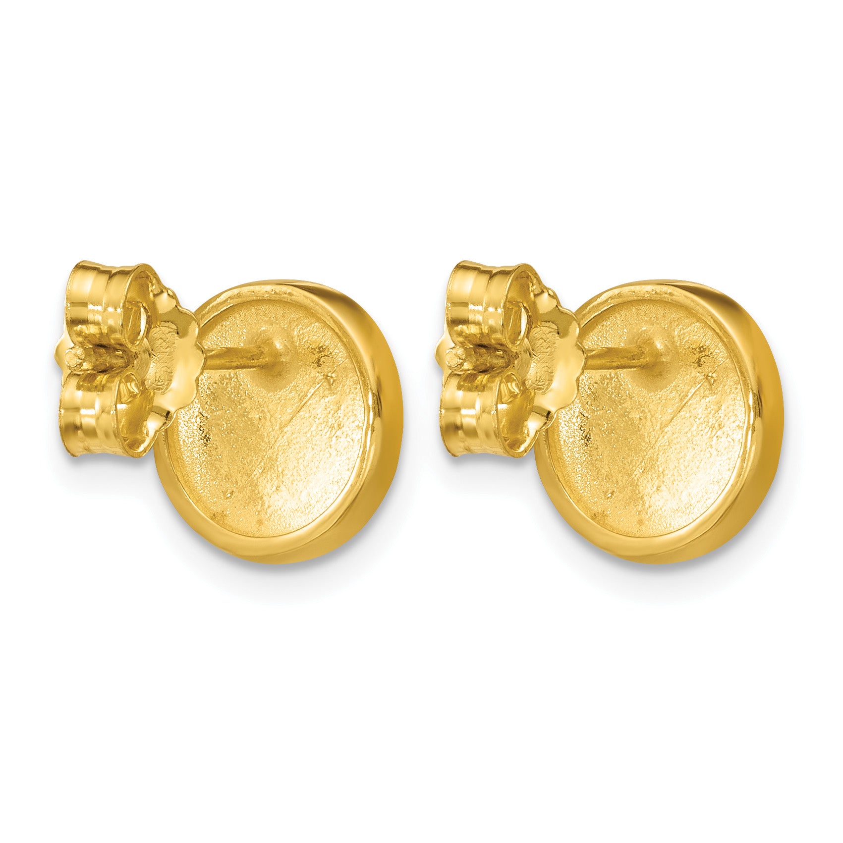 Gold-Plated Sterling Silver Polished Button Earrings, 10.3mm