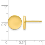 Gold-Plated Sterling Silver Polished Button Earrings, 10.3mm