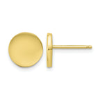 Gold-Plated Sterling Silver Polished Button Earrings, 10.3mm