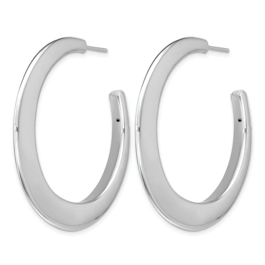 Sterling Silver J-Hoop Earrings, 4.5mm