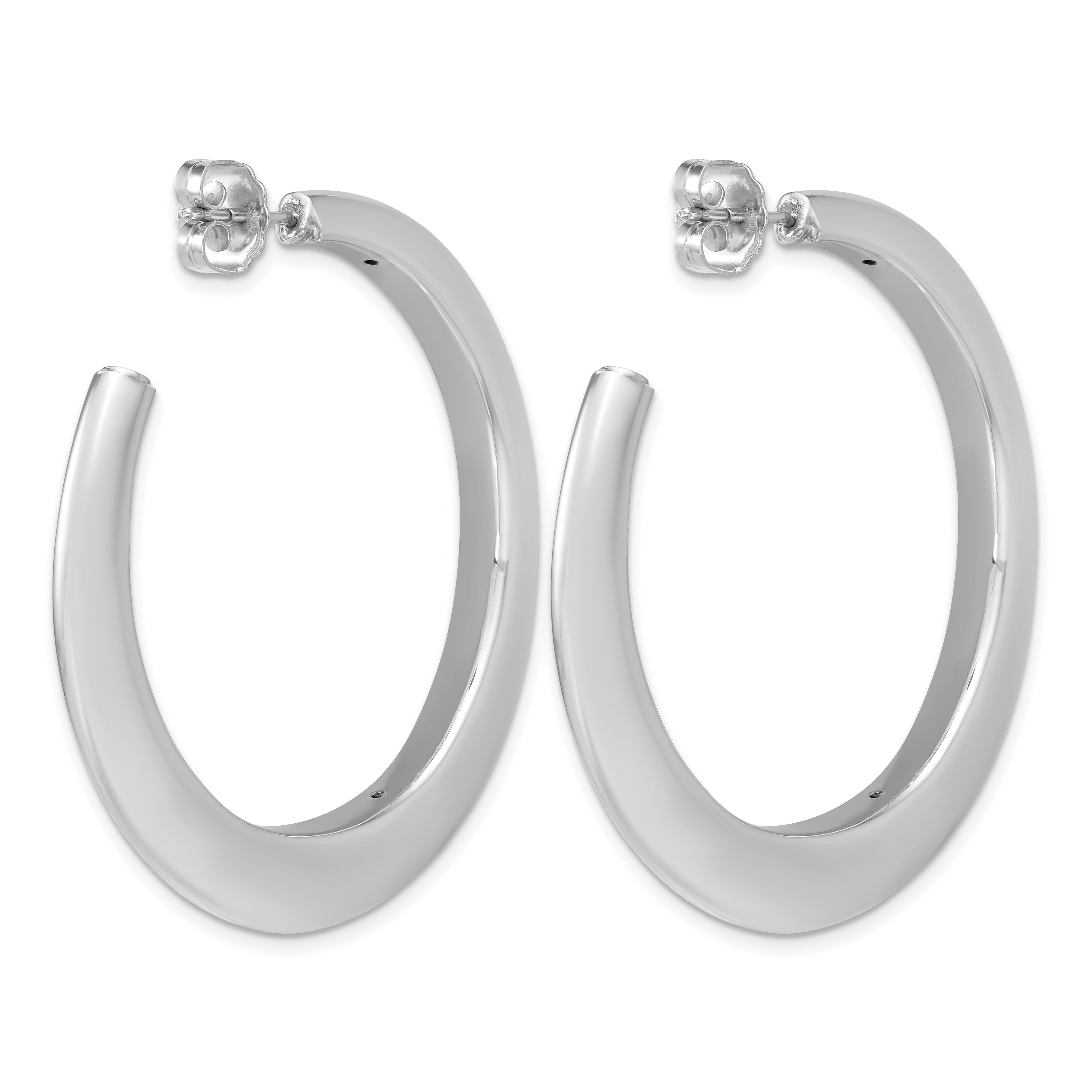 Sterling Silver J-Hoop Earrings, 4.5mm