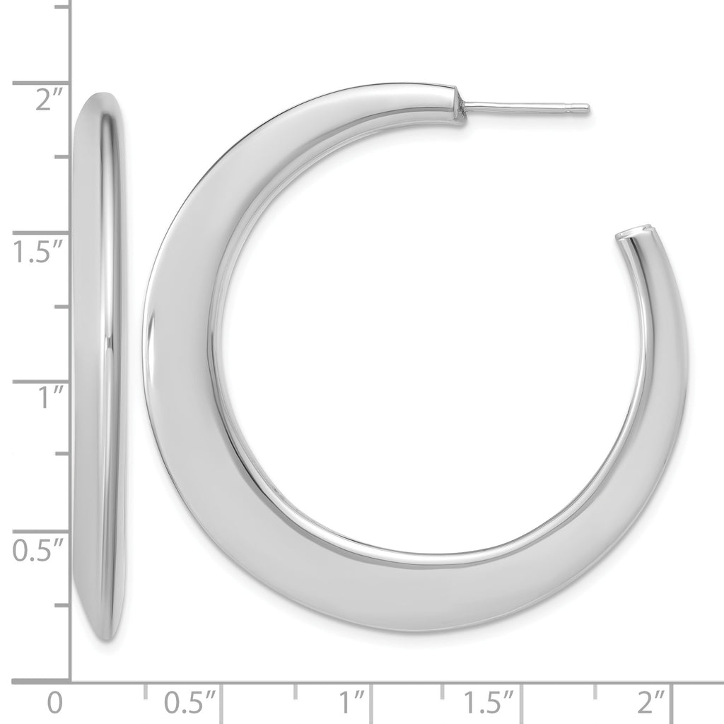 Sterling Silver J-Hoop Earrings, 4.5mm