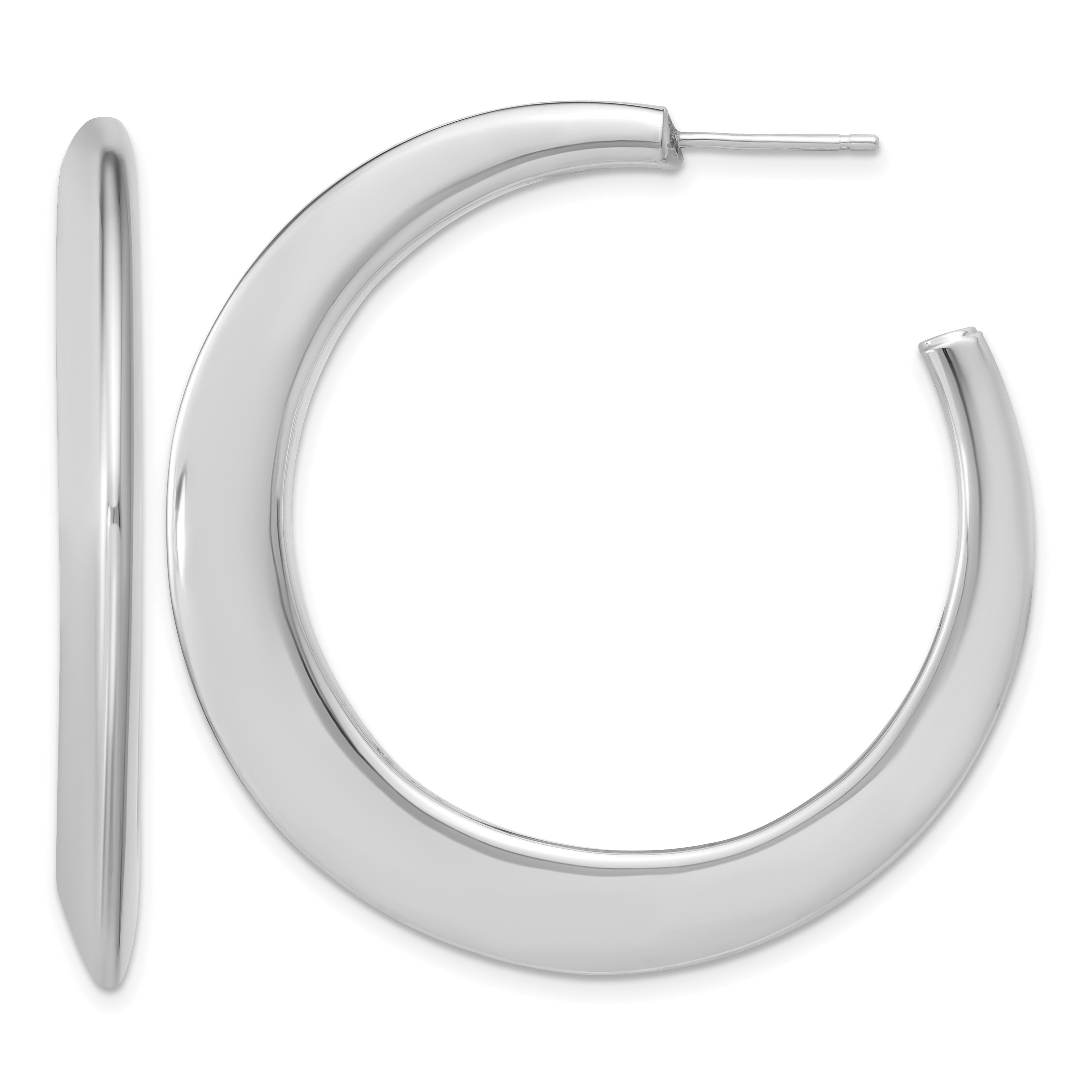 Sterling Silver J-Hoop Earrings, 4.5mm