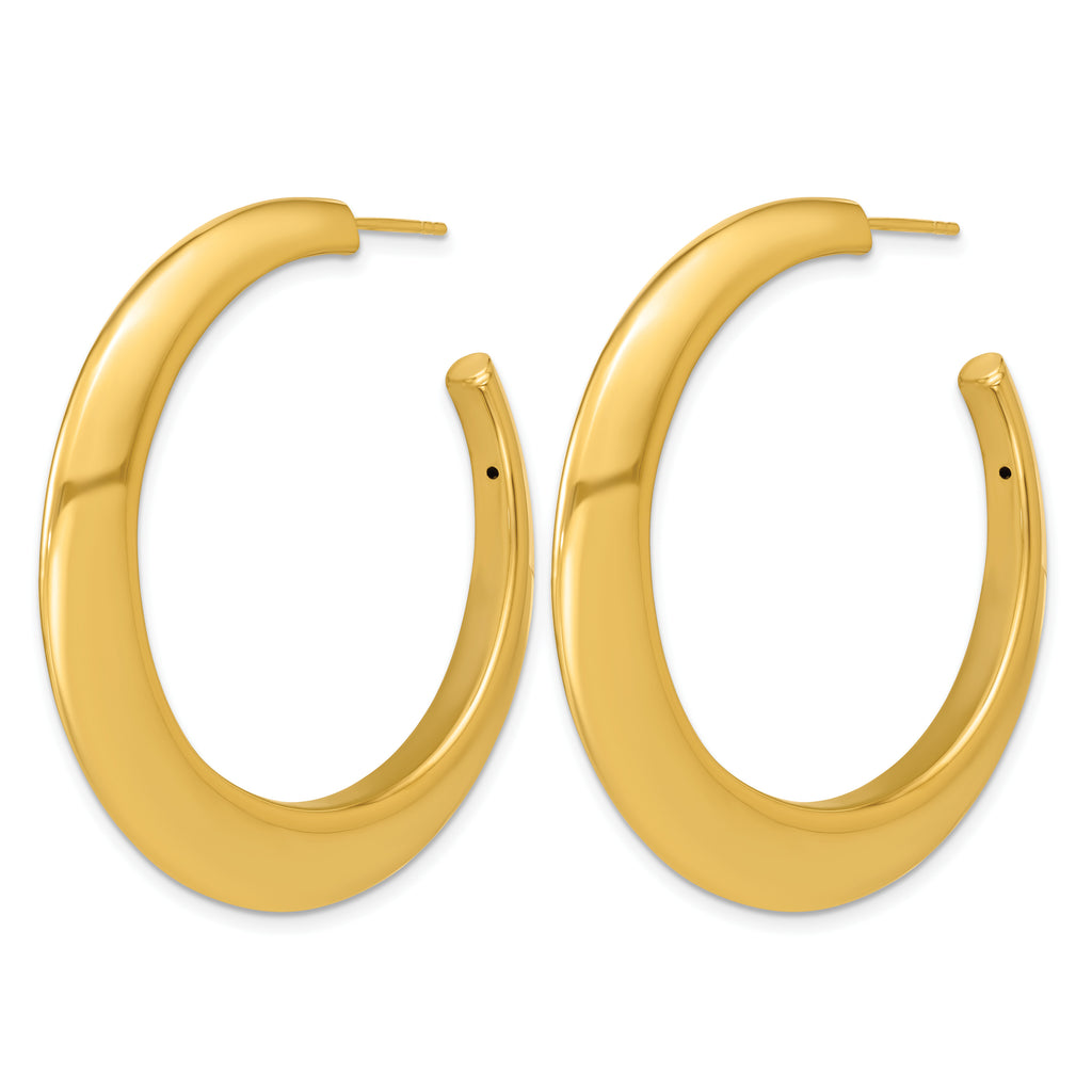 Gold-Plated Sterling Silver J-Hoop Earrings, 4.5mm