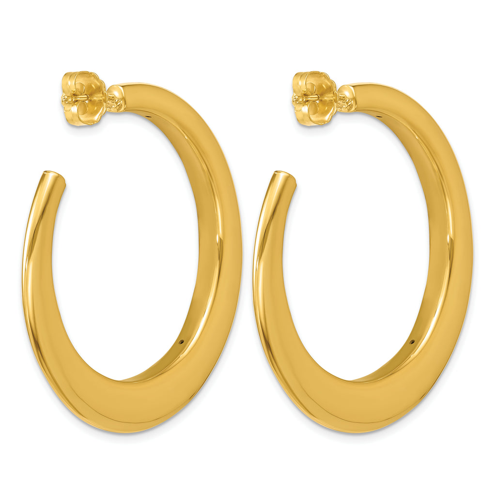 Gold-Plated Sterling Silver J-Hoop Earrings, 4.5mm