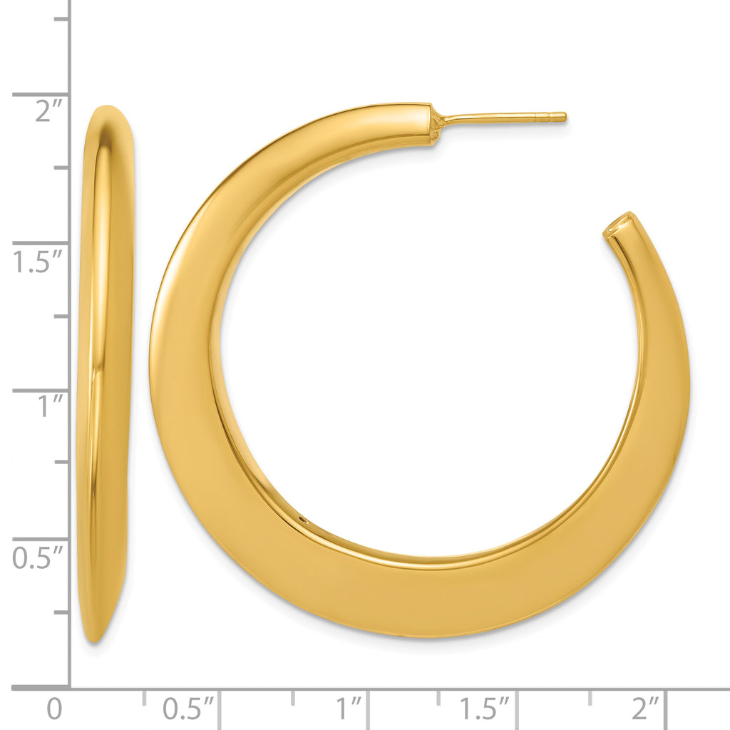Gold-Plated Sterling Silver J-Hoop Earrings, 4.5mm