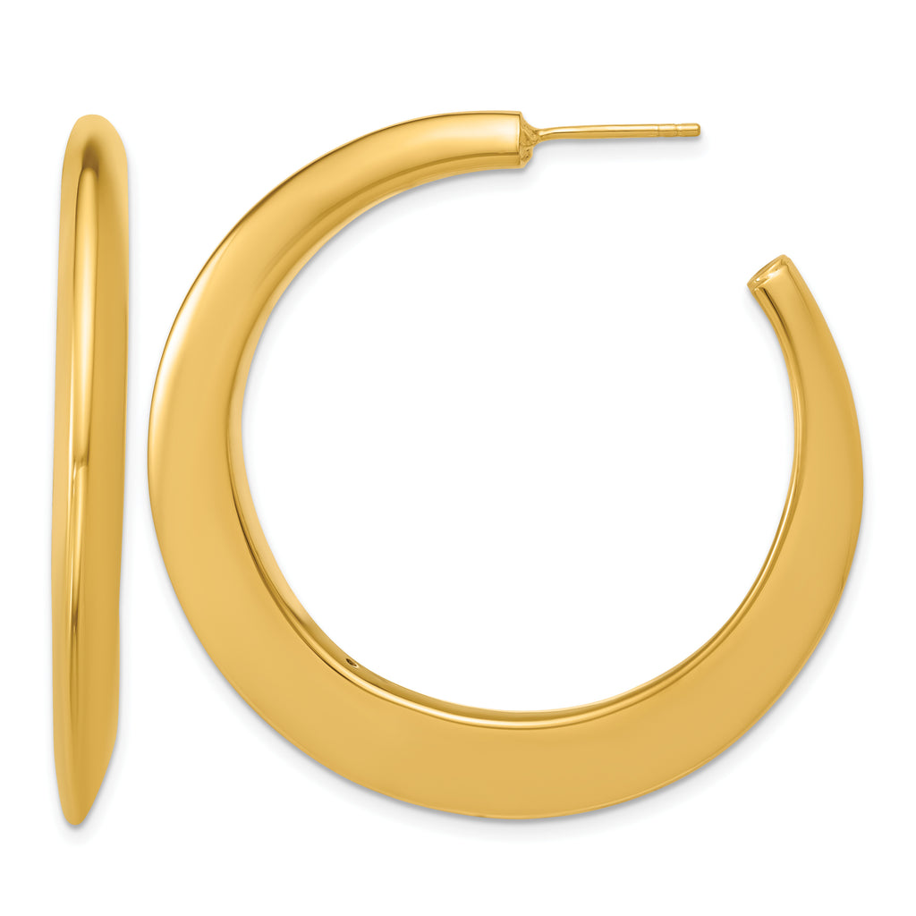 Gold-Plated Sterling Silver J-Hoop Earrings, 4.5mm
