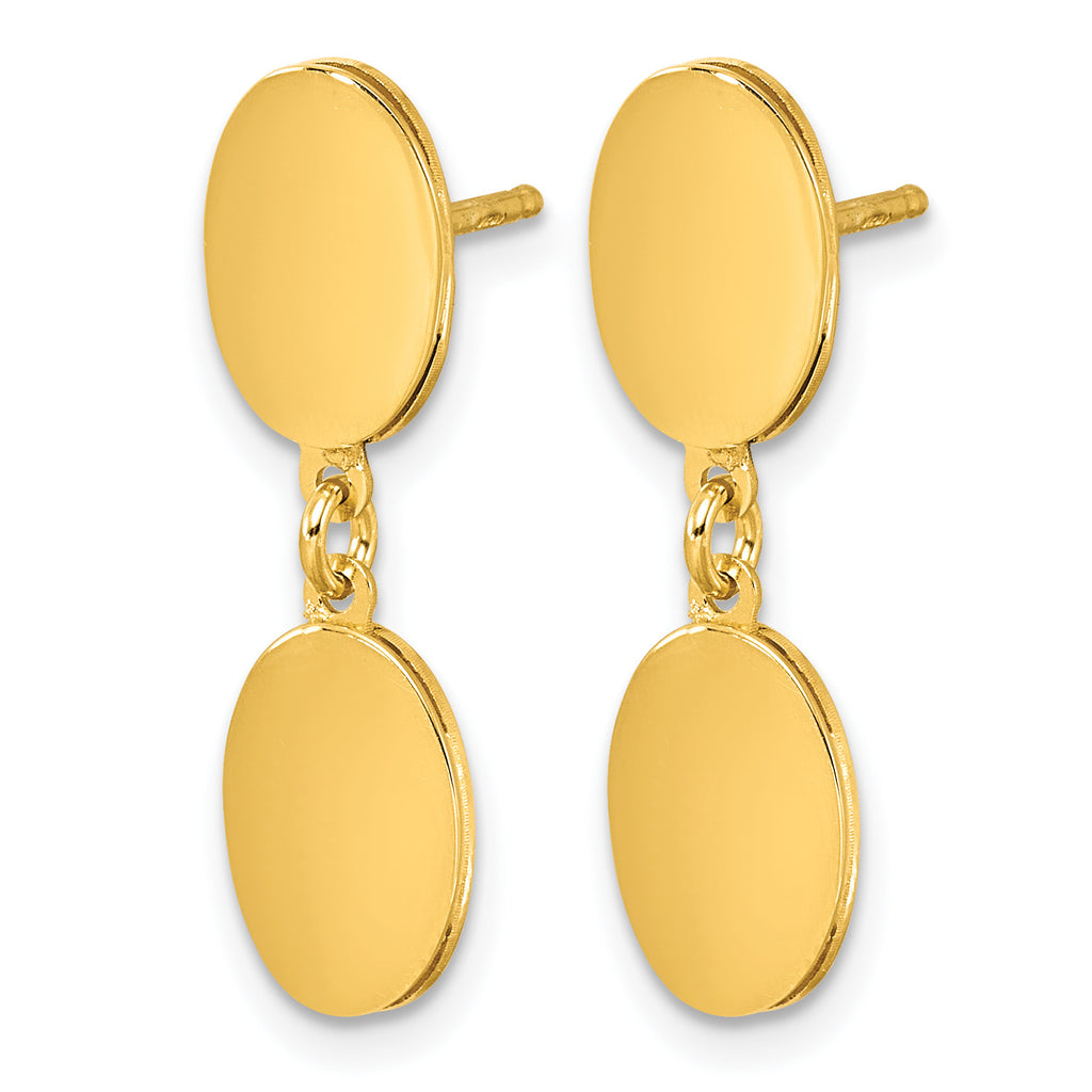 Gold-Plated Sterling Silver Polished Drop Earrings