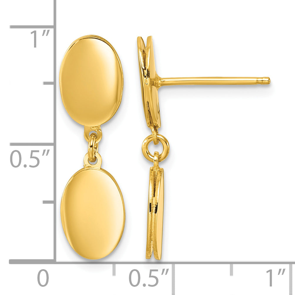 Gold-Plated Sterling Silver Polished Drop Earrings