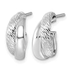 Sterling Silver Cross J-Hoop J-Hoop Earrings, 6.25mm