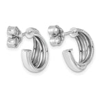 Sterling Silver Cross J-Hoop J-Hoop Earrings, 6.25mm