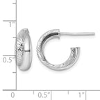 Sterling Silver Cross J-Hoop J-Hoop Earrings, 6.25mm