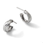 Sterling Silver Cross J-Hoop J-Hoop Earrings, 6.25mm