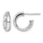 Sterling Silver Cross J-Hoop J-Hoop Earrings, 6.25mm