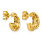 Gold-Plated Sterling Silver J-Hoop Earrings, 6.25mm