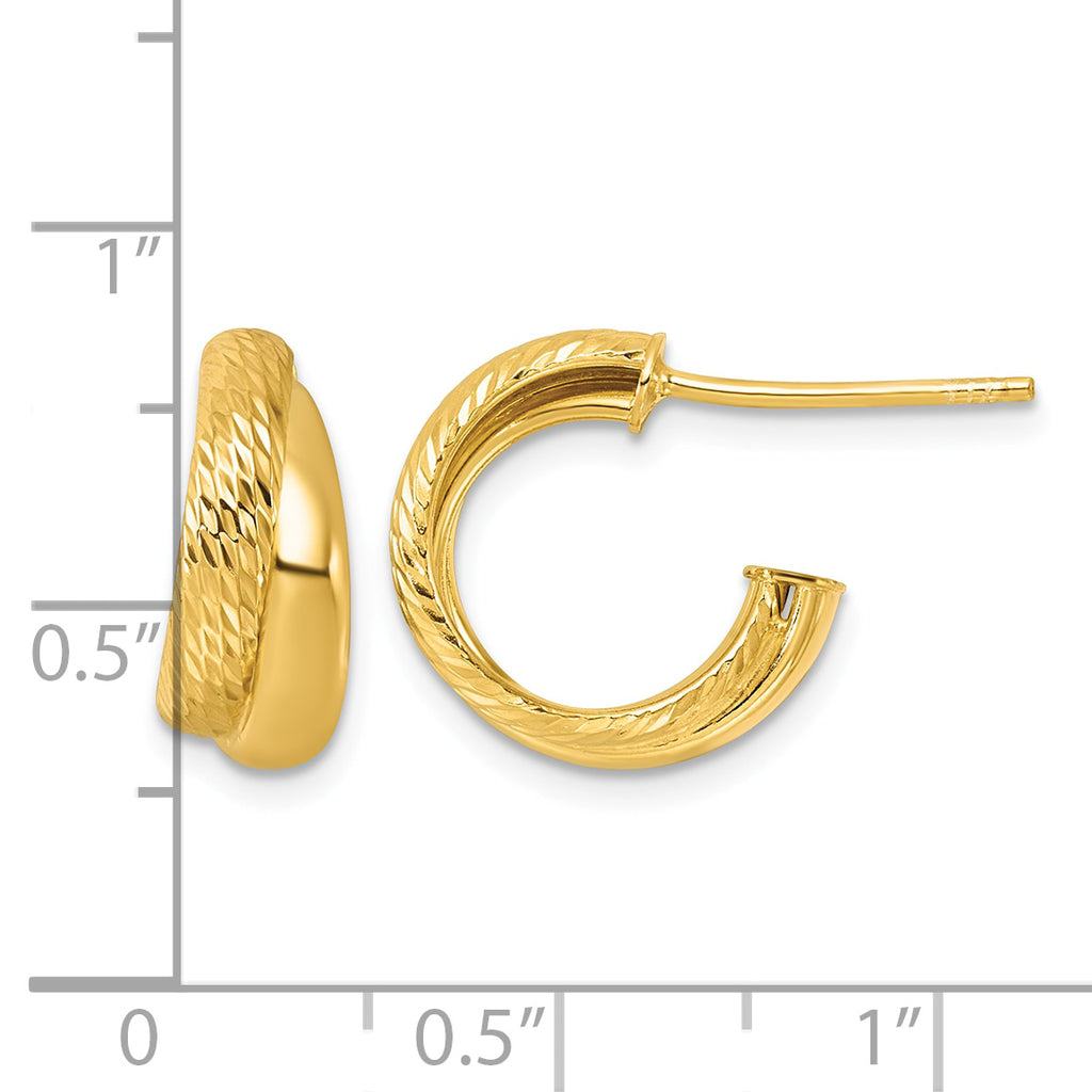 Gold-Plated Sterling Silver J-Hoop Earrings, 6.25mm