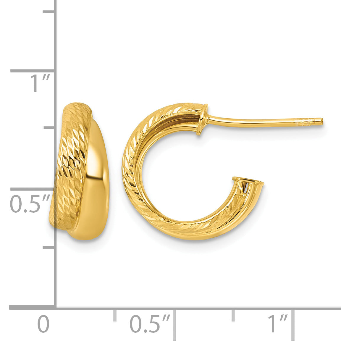 Gold-Plated Sterling Silver J-Hoop Earrings, 6.25mm