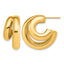 Gold-Plated Sterling Silver Puffed J-Hoop J-Hoop Earrings, 12.25mm