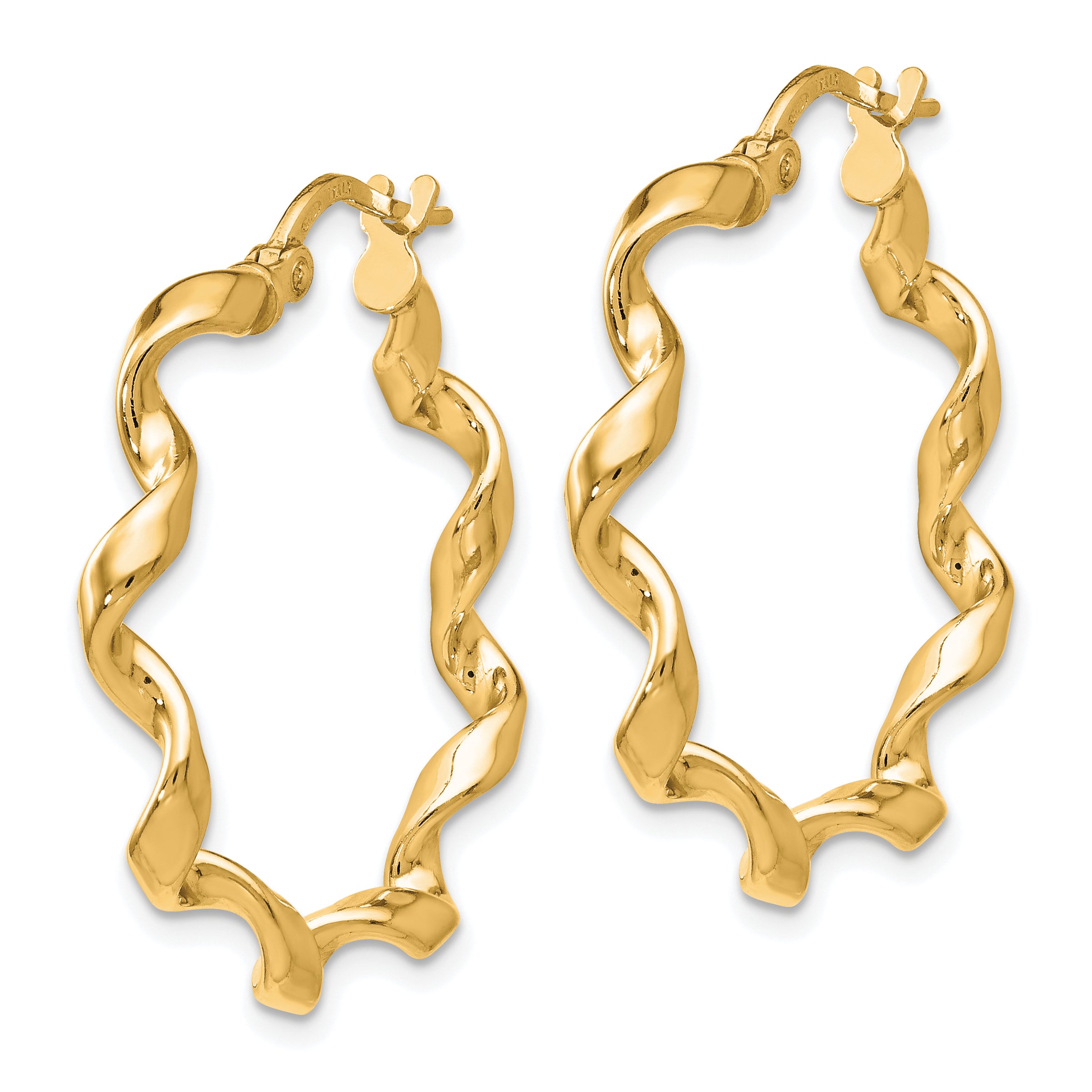 Sterling Silver Gold-Tone Polished Twisted Hoop Earrings Secondary image