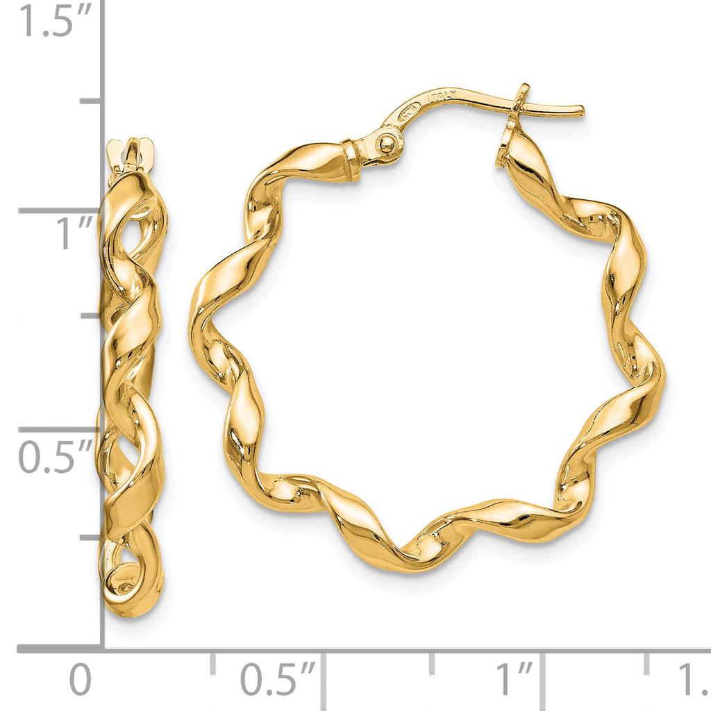 Sterling Silver Gold-Tone Polished Twisted Hoop Earrings