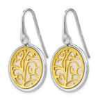 Sterling Silver Gold-tone Mother of Pearl Dangle Earrings