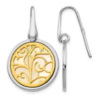 Sterling Silver Gold-tone Mother of Pearl Dangle Earrings
