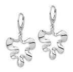 Sterling Silver Polished Contemporary Leverback Dangle Earrings