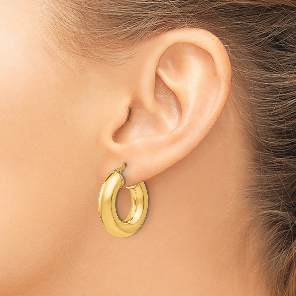 Sterling Silver Gold-Tone Polished Hoop Earrings