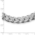 Sterling Silver RH-plate Polished w/4 in ext. Choker Necklace