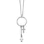 Sterling Silver Rhodium-Rhodium-Plated CZ Cross w/1.5 in ext. Necklace