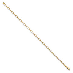 Sterling Silver Gold-plated Polished Textured Link Anklet