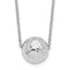 Sterling Silver Rhodium-Plated-plat Polish/Hammered With 2 Inch Extention. Necklace