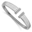 Sterling Silver Rhodium-Rhodium-Plated CZ Polished Bangle