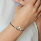 Sterling Silver Rhod and Ruth-plated Cross w/ 1in ext Bracelet