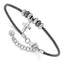 Sterling Silver Rhod and Ruth-plated Cross w/ 1in ext Bracelet