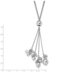 Beaded Snake Chain Necklace in Sterling Silver, 1mm, 30 Inch - Sophia Jewelers