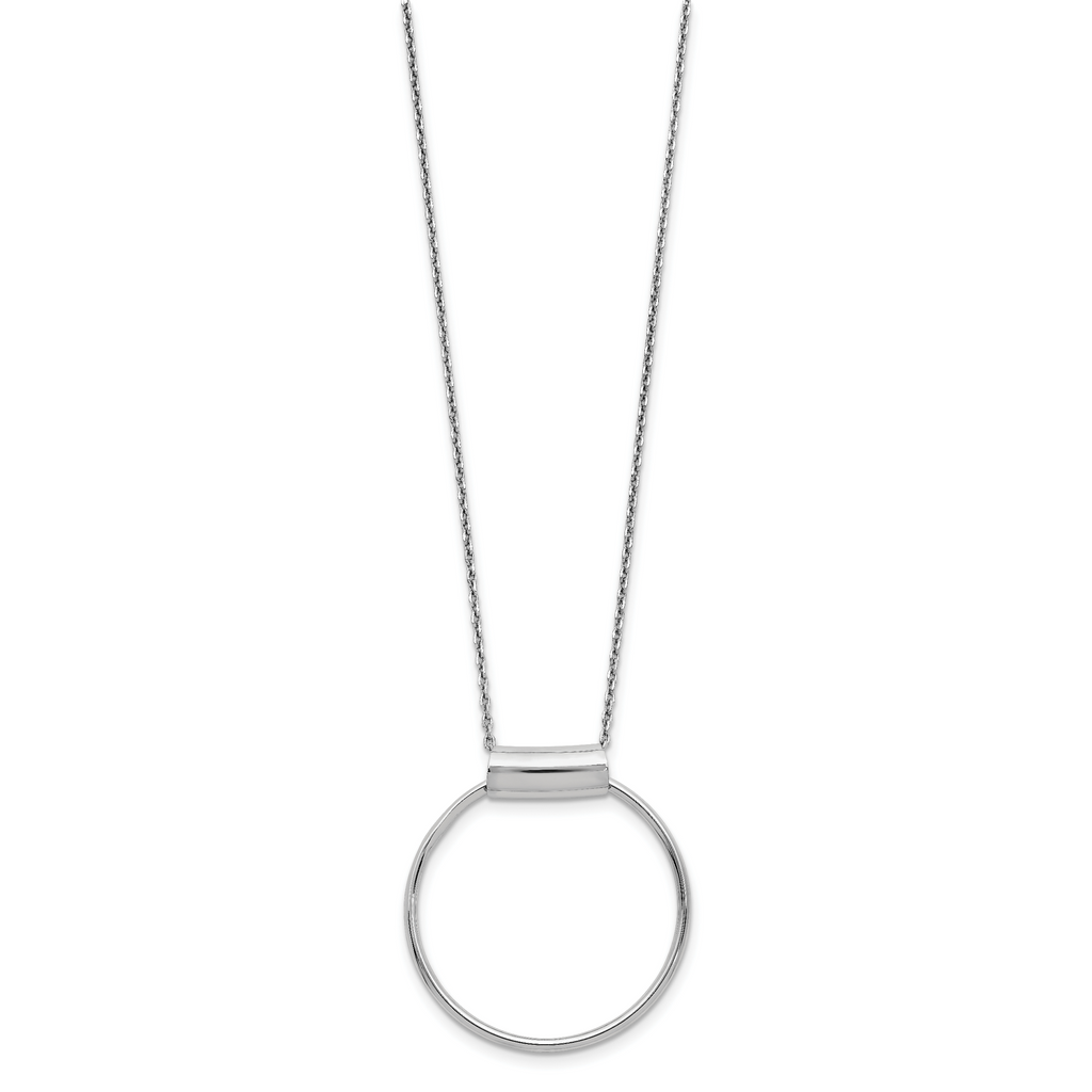 Sterling Silver Rhodium-plated Polished w/1in ext Necklace