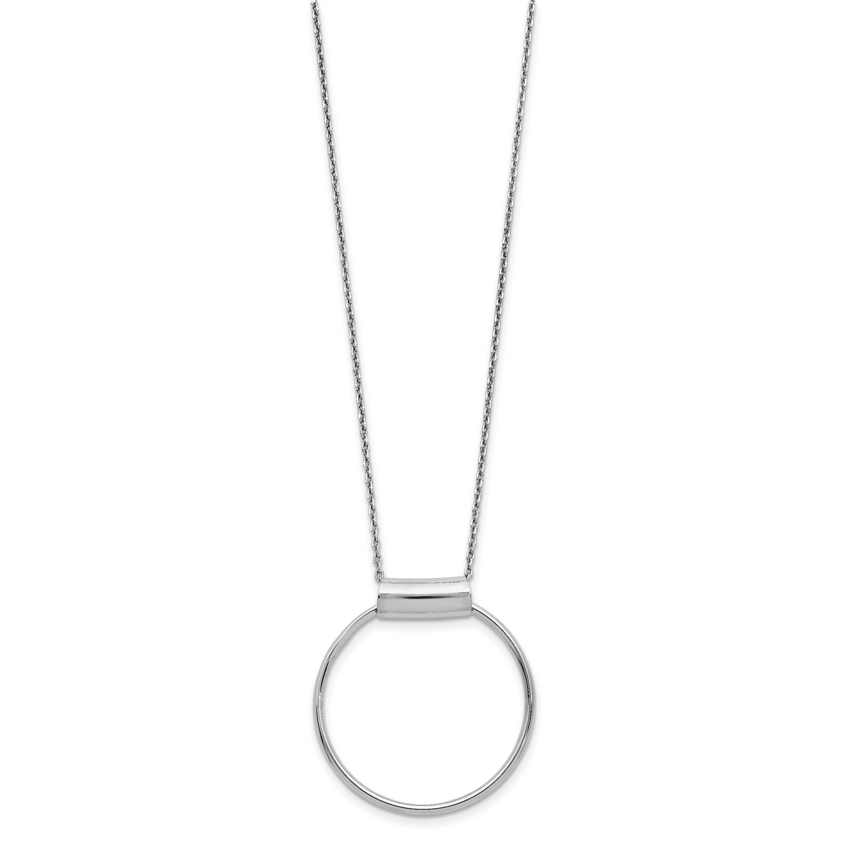 Sterling Silver Rhodium-plated Polished w/1in ext Necklace